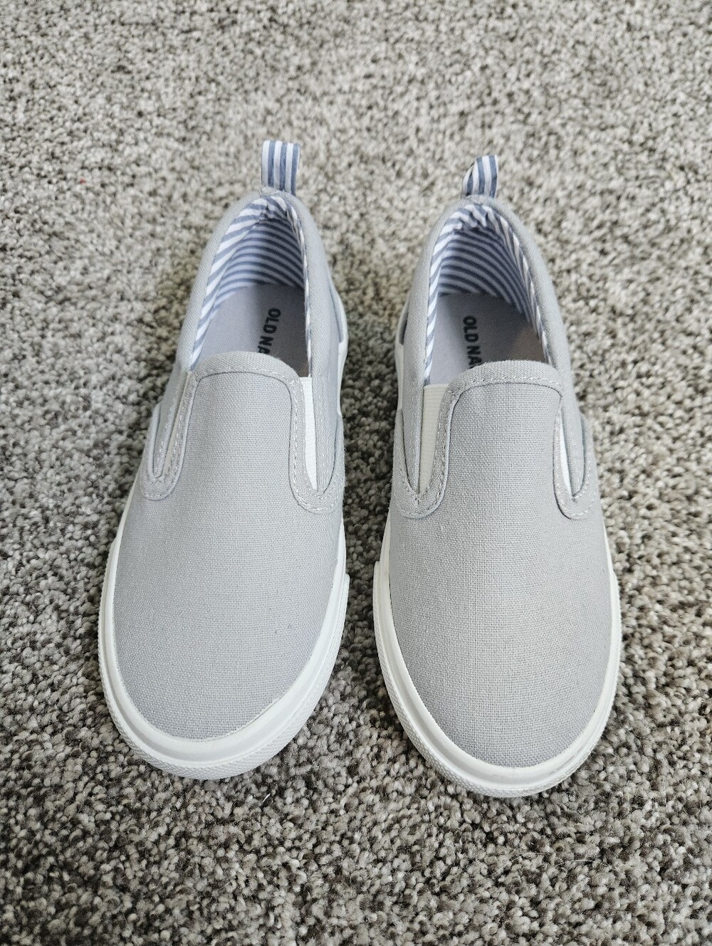 Old Navy Kids Slip-On Canvas Sneakers - Light Gray and White
